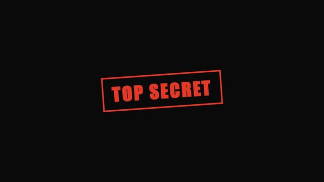 Top Secret Red Stamp Black Background Motion Graphic Video Template