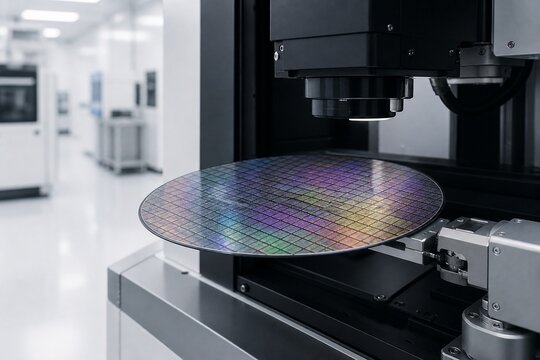 Robotic semiconductor wafer inspection in cleanroom