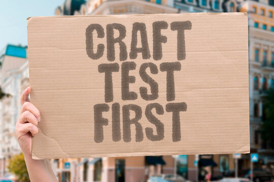 "Craft test first" Trying a small sample prevents wasted supplies on an unknown hobby. HOBBY. MATERIALS. TEST. WASTE. PRACTICE.