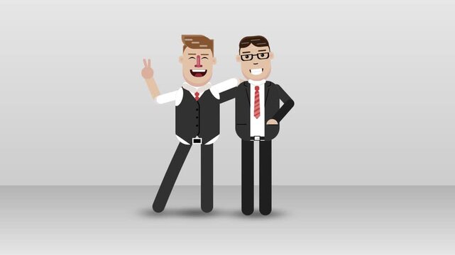 Business Teamwork and Partnership Concept &ndash; Two Professional Colleagues Standing Together