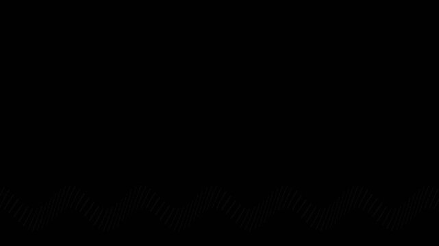 Abstract stipple noise floor with horizontal wavy lines moving on a black background