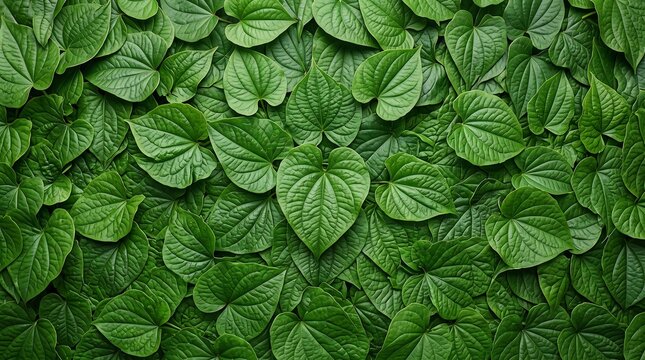 Fresh Dense Yam leaves (Dioscorea) Orthographic View