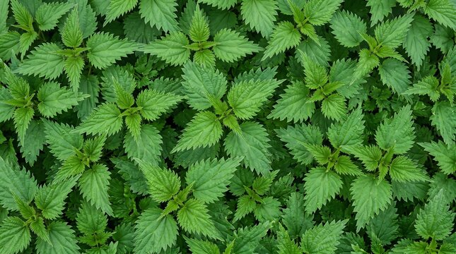 Fresh Dense Nettle leaves (Urtica) Orthographic View