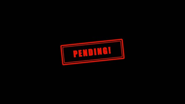 Vintage Double Rectangular Pending Exclamation Stamp Red Ink Black Background Motion Graphic Video Template