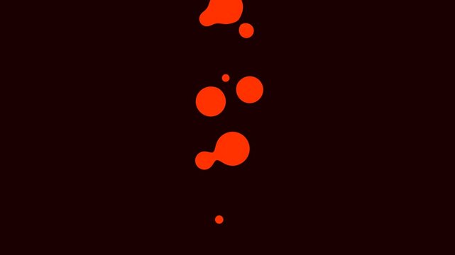 Red liquid bubbles rising and merging in a minimalist liquid lamp style animation on black