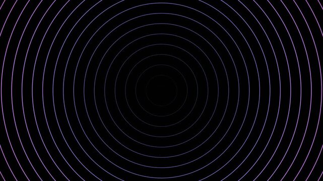 Symmetrical purple concentric rings pulsing in a geometric pattern on a black background