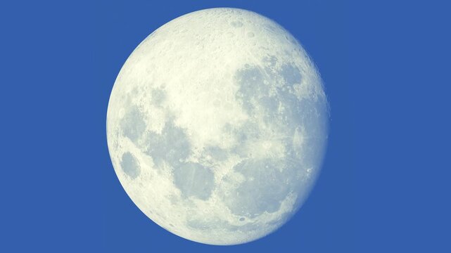 Beautiful moon phases over blue sky 3d animations