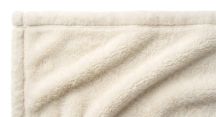 Soft white plush sherpa fleece blanket corner detail © Pimpun