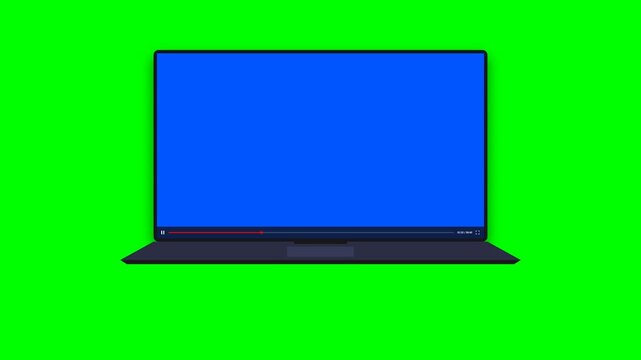 Laptop Screen Fullscreen Zoom In Transition Green Screen 4K Motion Graphic