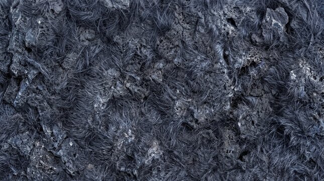 Rough dark grey basalt texture with fine fibers