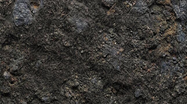 rough furry basalt stone texture in dark grey and black tone