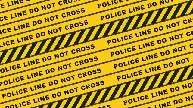 Police Line Do Not Cross Caution Tape Screen Wrap Transition Green Screen 4K Motion Graphic