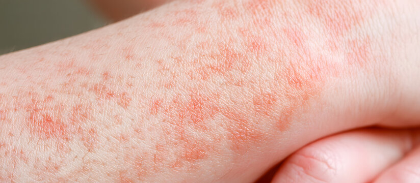 A copy space image contains a detailed display of eczema and atopic dermatitis skin conditions