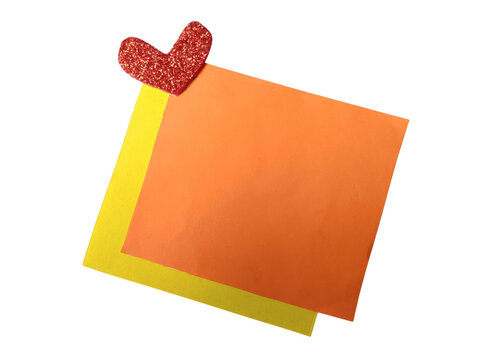 Colorful paper heart decoration on envelope corner