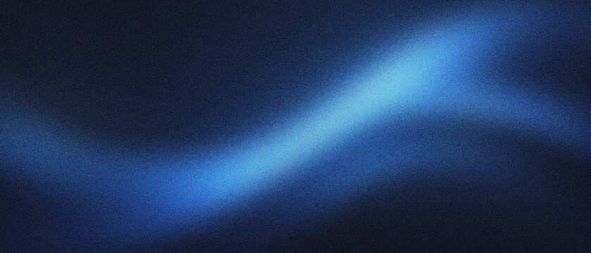 Abstract blue smoke wave on dark background, ethereal glowing light trail with grainy texture, soft flowing neon energy curve, cinematic atmospheric motion blur for tech and luxury branding.