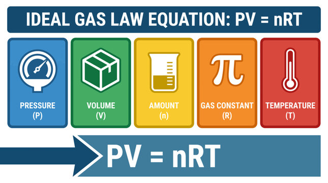 Ideal Gas Law Equation PV Equals nRT Chart