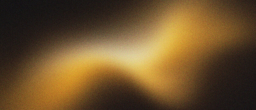 Abstract golden light leak with grainy film texture on black background. Warm amber glow and soft ethereal blur. Cinematic vintage light overlay for creative photography and moody design work.