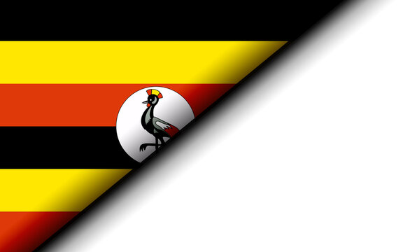 Uganda flag folded in half