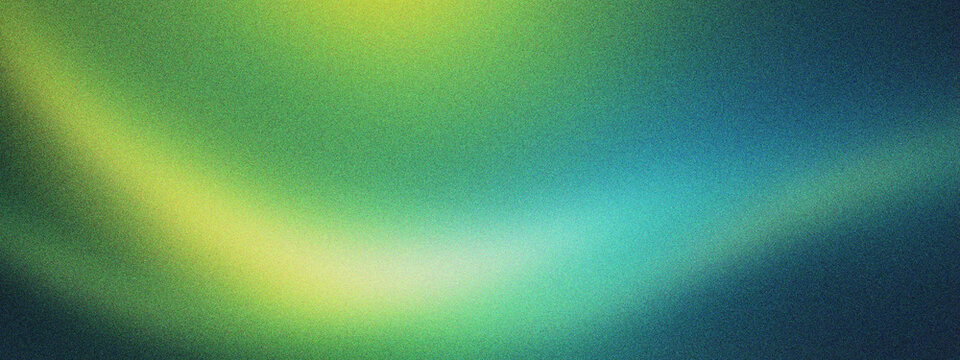 Abstract gradient background with soft green and blue light waves. Ethereal blurred texture with glowing lime and teal colors. Minimalist smooth wave pattern for modern digital presentations.