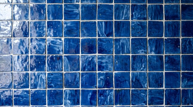 Cobalt glazed squares with cloudy handcrafted variation