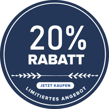 20% Rabatt Blau