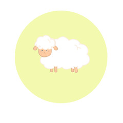 Naklejka premium A little sheep