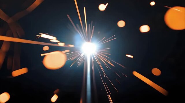 Welding Sparks Overlay Seamless Loop Industrial Metal Fire Particle Background for Dynamic Video Editing