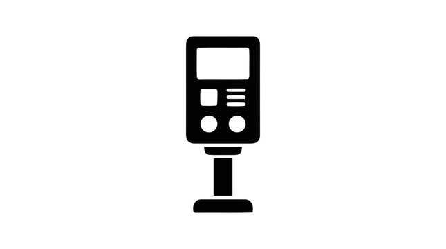 Vector illustration of parking meter icon, payment terminal for parking on a transparent background