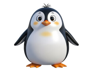 Obraz premium A cheerful cartoon penguin standing on two feet with a happy expression