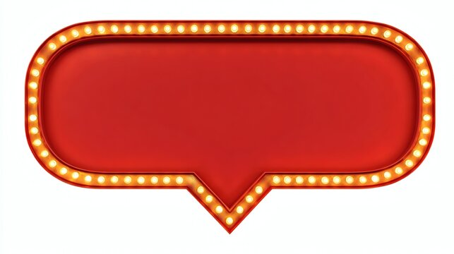 Vibrant Red Speech Bubble with Bright Lights for Creative Design