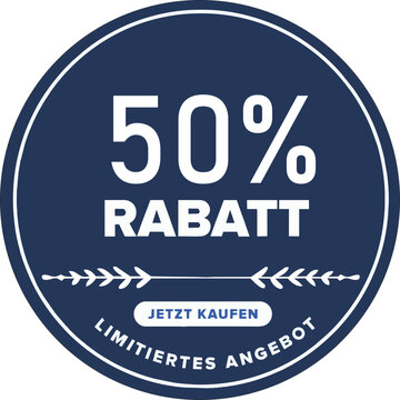 50% Rabatt Blau