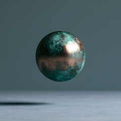 Fototapeta premium Dark Oxidized Copper Sphere with Teal and Copper Banding