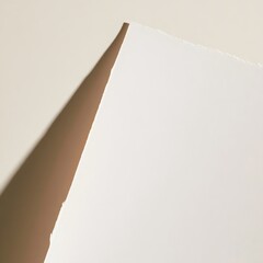 Naklejka premium Asymmetric Cotton Paper Fold with Deckled Edge on Ivory Field