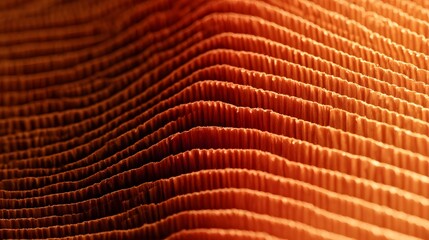Naklejka premium Macro Corrugated Cardboard Layers Warm Ochre Terracotta Abstract