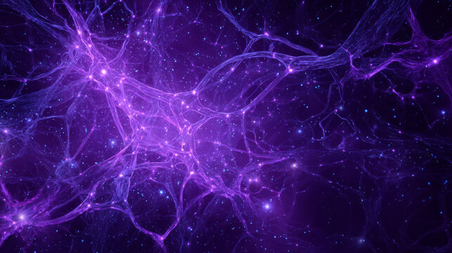 Purple Neural Network Art Illustration