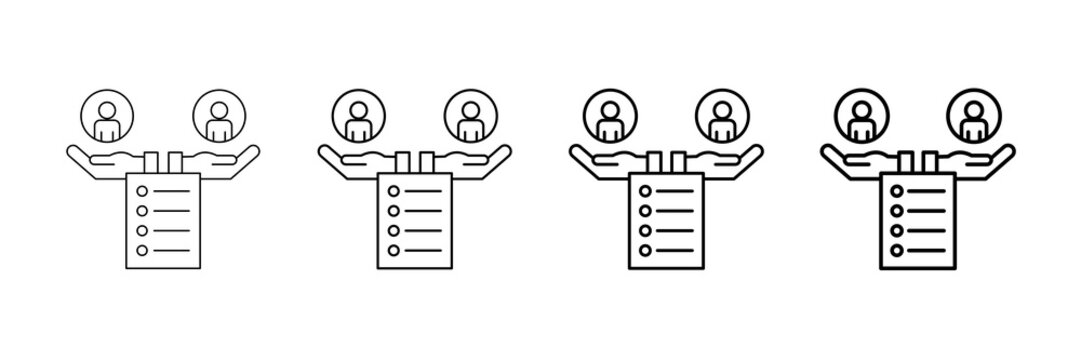 Comparison Icons Vector Set In Different Stroke Line Style