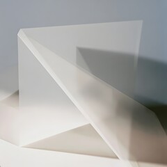Naklejka premium Folded sheet of translucent vellum paper with geometric shadow