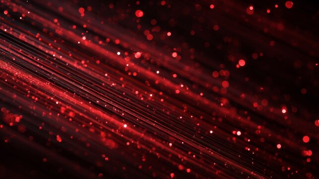 Red technology background with dynamic diagonal lines and glowing particles, abstract red and black digital network design, futuristic data flow, high tech cyber security, digital connectivity, innova