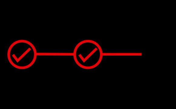 Abstract 3 step infographis process with check mark icon animation. step by step process icon animation on black background process success with check marks.