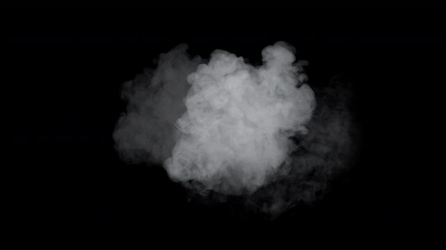Super Slow Motion Shot of Real Smoke Cloud Isolated on Black at 1000fps.