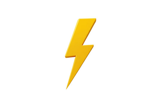 Slim yellow lightning bolt with long pointed lower tip