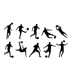 Obraz premium Black and white soccer players action illustration with ball