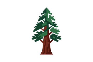 Fototapeta premium Geometric green conifer tree icon.