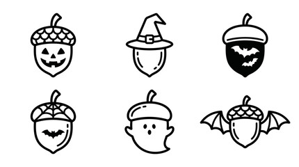 Halloween Acorn Icon Set © Nur