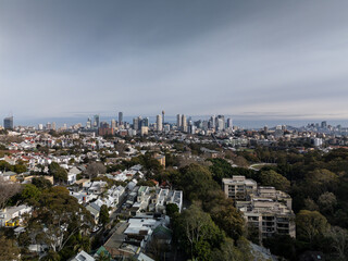 Obraz premium Paddington aerial view of Sydney CBD showing architecture and nature