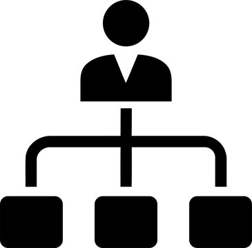 Corporate organizational structure chart icon isolated on transparent background