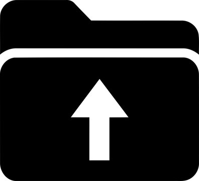 Folder icon with upload arrow symbol isolated on transparent background