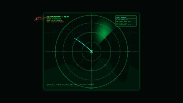 Animasi Radar Air Defense 4K Motion Graphic Animation | Seamless Loop