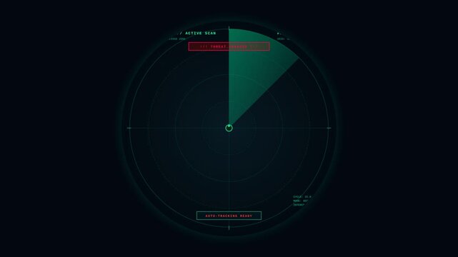 Animasi Radar Air Defense 4K Motion Graphic Animation | Seamless Loop
