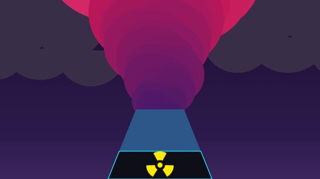 Abstract illustration of a nuclear hazard storm